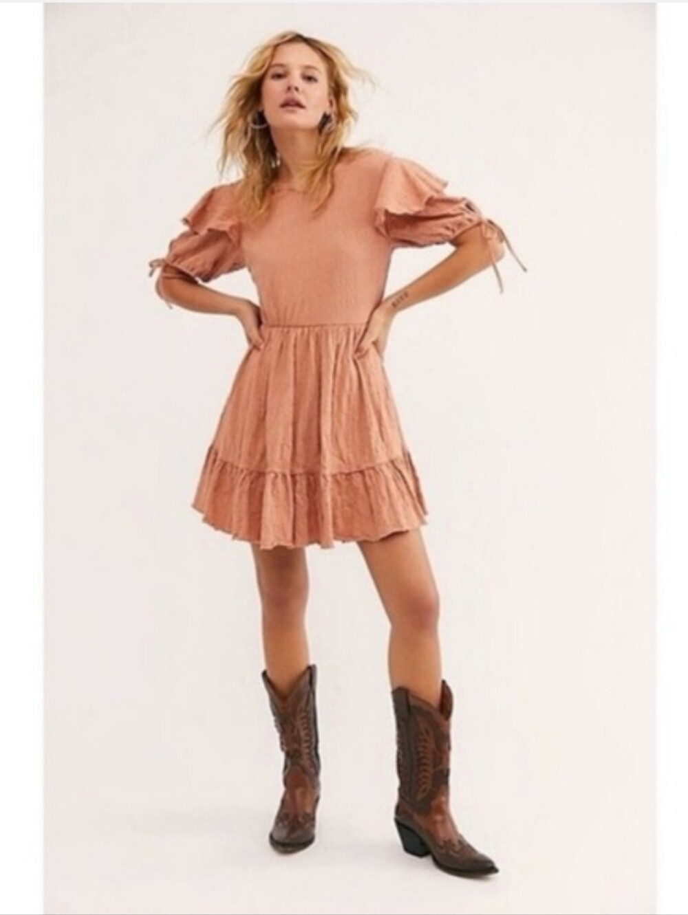 Free People Beach Iris Open Back Mini Dress Size Small